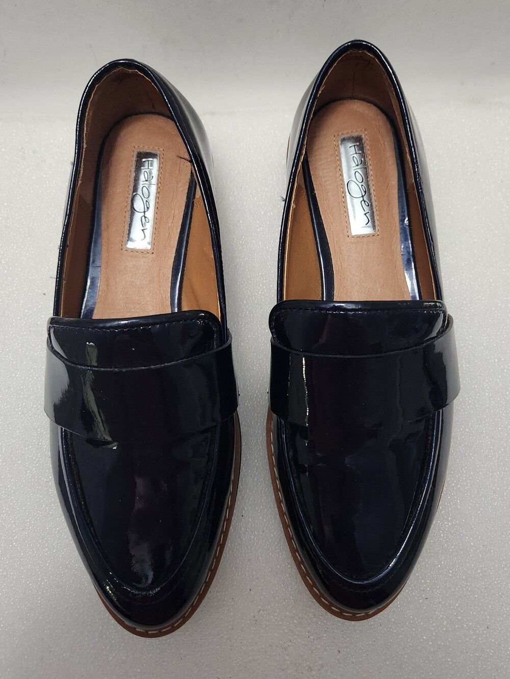 HALOGEN PATENT LEATHER SLIP ON WOMEN SHOES COLOR NAVY SIZE US 5.5M